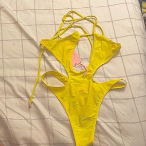 Yellow Kylie swim one piece